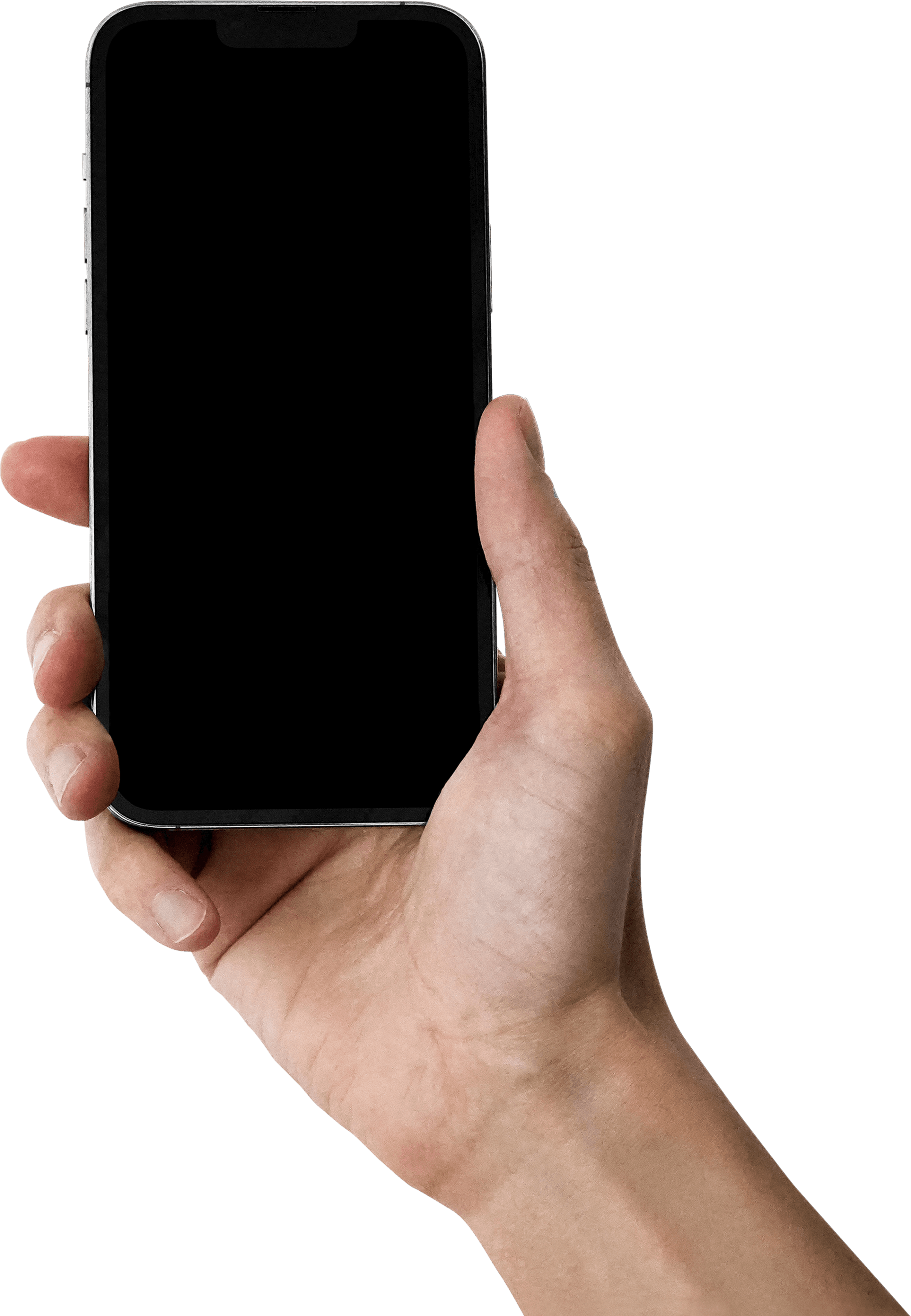 A hand holding an iPhone